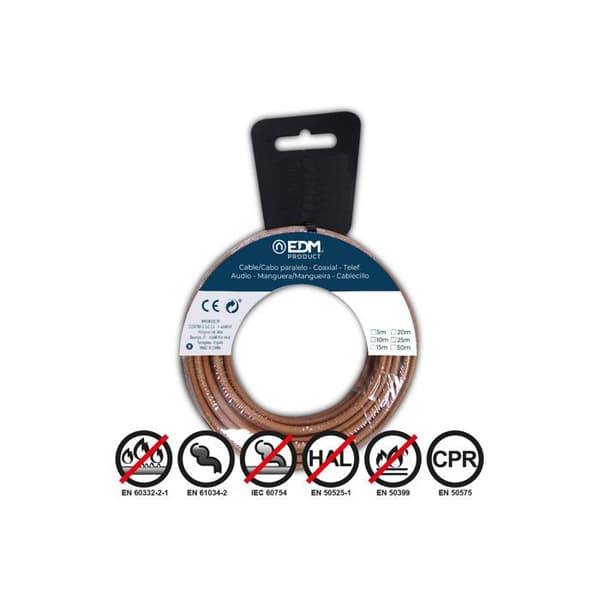 Elastisk 4mm Brun Halogenfri 5m Elkabel