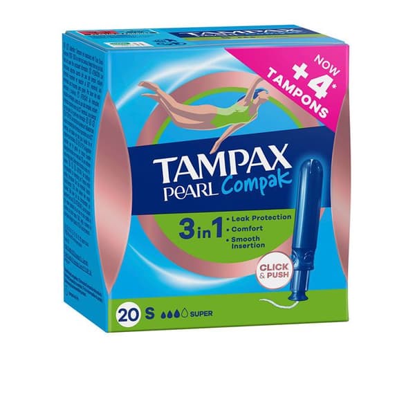 Tamponer Tampon super PEARL COMPAK, 20 enheter