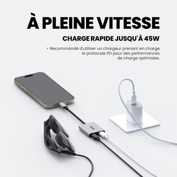 Adaptör - GENERIC - AR XREAL - Snabbladdning 45W - 120Hz - USB-C