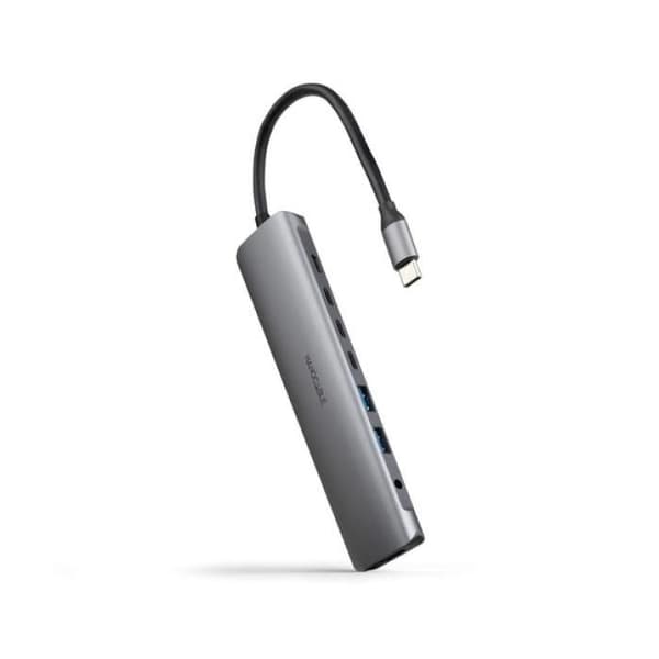 USB-C-hub 8 i 1 - NANO CABLE - 10.16.4608 - HDMI 4K - 2xUSB-A - 3xUSB-C - Grå