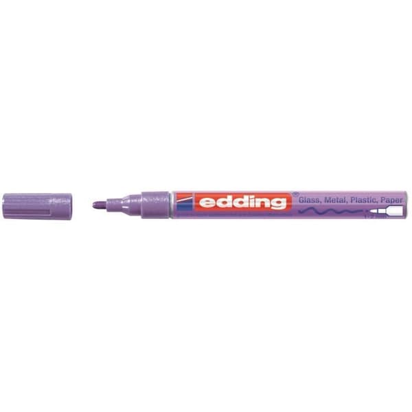 EDDING Sortiment av 3 målarpennor E751 - Silver / Ljusblå metallic / Lila metallic