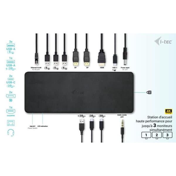 I-TEC USB-C Trippel 4K Skärm
