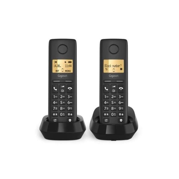 Gigaset basic 100 DUO - Fast telefon 2 handsets Svart