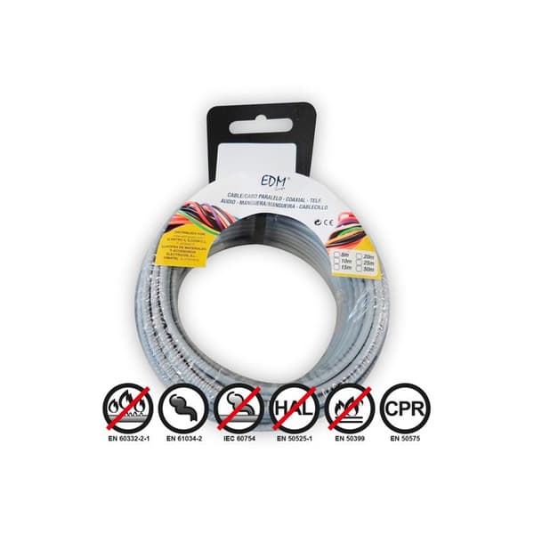 Elastisk elektrisk kabelspole 2,5mm Grå utan halogen 20m