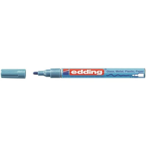 EDDING Sortiment av 3 målarpennor E751 - Silver / Ljusblå metallic / Lila metallic