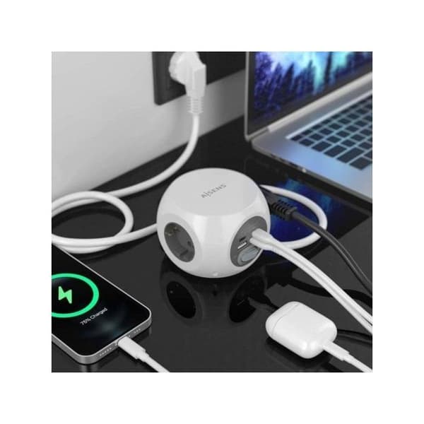 Aisens Regleta Sobremesa Multifuncion con 3 Tomas + 2xUSB-C/2xUSB-A 1.4m Vit.