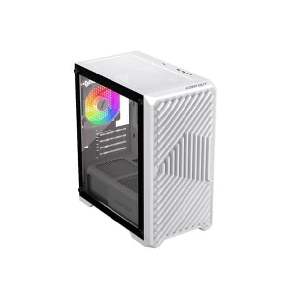 PC-gaminglåda - KEEP OUT - XC-220 - Micro-ATX - ARGB - Vit härdat glas