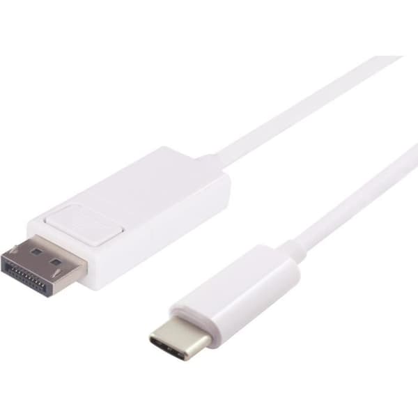 USB C Videokabel - MICRO CONNECT - USB3.1CDPB2W - 2m - DisplayPort - Vit