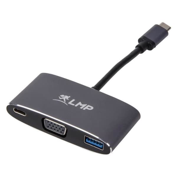 Multiport-adapter - LMP - USB-C - VGA - USB 3.0 - Grå Sidereal