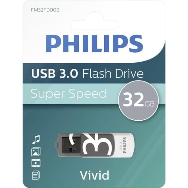 USB-minne - PHILIPS - Vivid - 32 Go - USB 3.0 - Hastighet 100 Mo/s