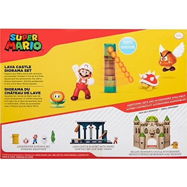 Super Mario Lava Castle Diorama Set samlarfigurer
