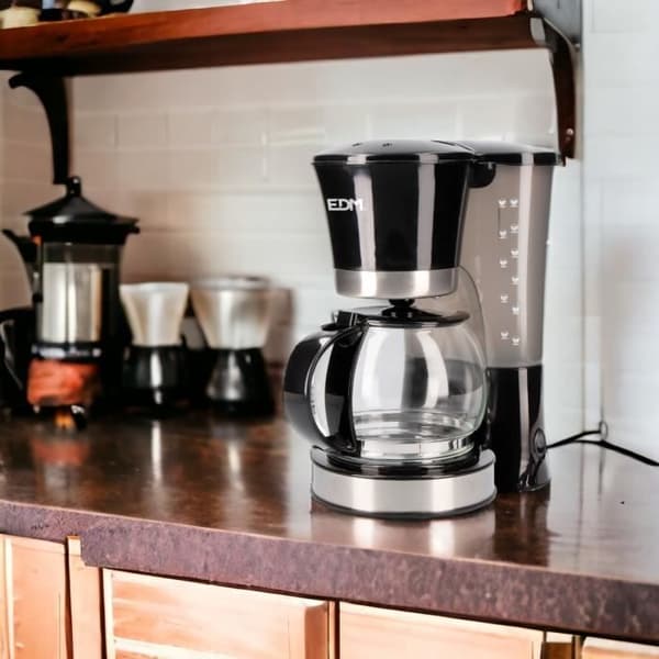 Elektrisk Kaffebryggare - EDM - 12 koppar - 800W - Programmerbar - Svart