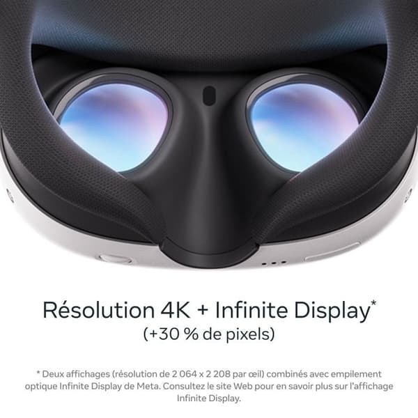META QUEST Quest 3 512 GB Virtual Reality Headset - Vit - Trådlöst - CLPL - 6 timmar