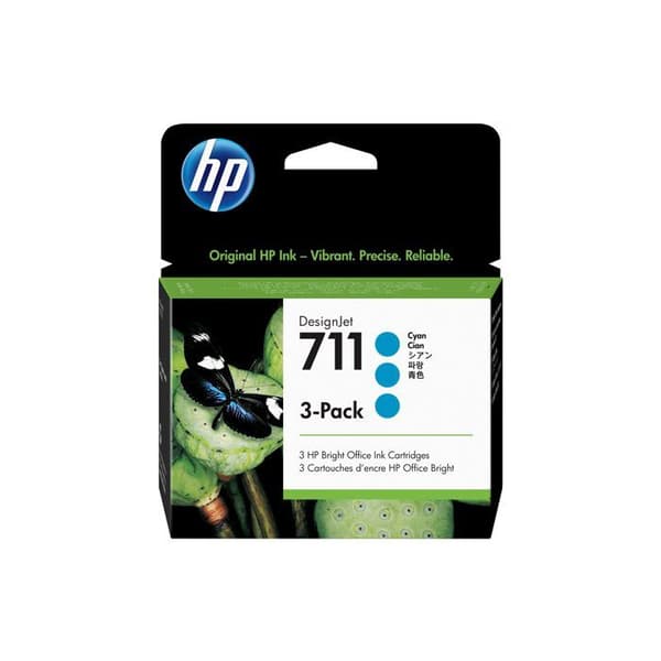HP 711 bläckpatron - 3-pack - Cyan