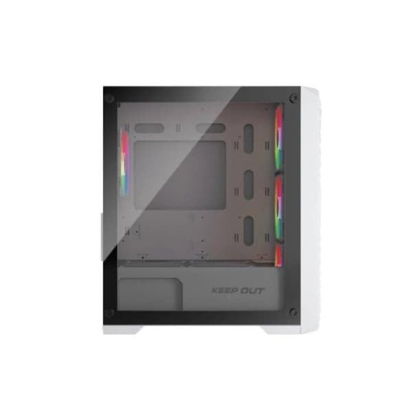 PC-gaminglåda - KEEP OUT - XC-220 - Micro-ATX - ARGB - Vit härdat glas