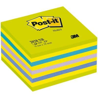 Post it cube pad 76x76mm neon - 450 ark