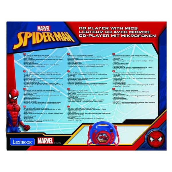 Bärbar CD-spelare med 2 SpiderMan-mikrofoner
