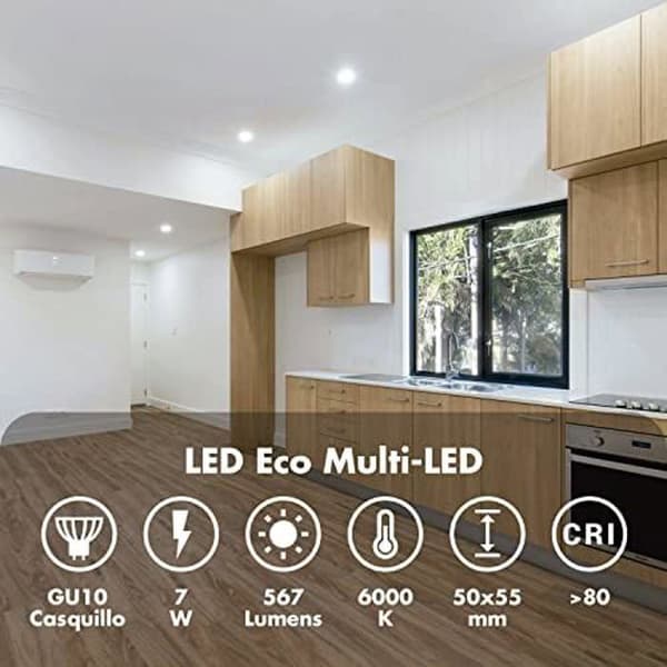 LED-lampa - SILVER ELECTRONICS - ECO GU10 - 7W - 6000K - A+