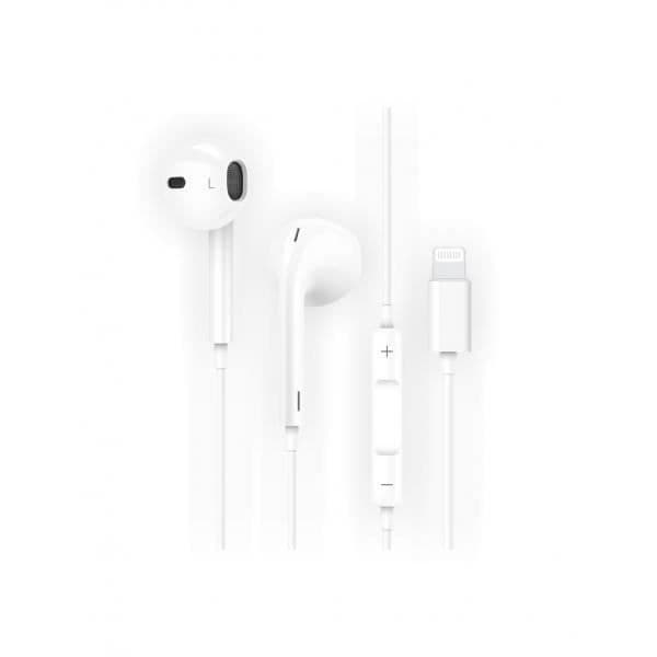 Hörlurar - earTECH - HIP - Vit - Lightning - Ergonomisk med Mikrofon
