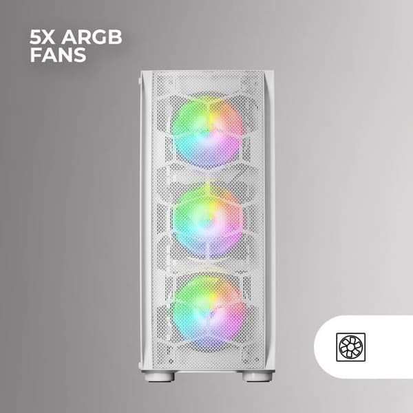 Gaming Chassi - Mars Gaming - MC-KX - E-ATX - 5 ARGB Fläktar - Härdat Glas
