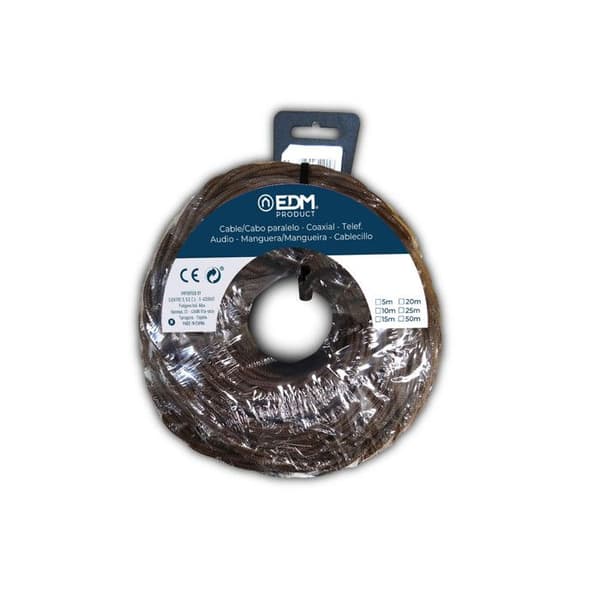 Textilvridkabel 2x1mm Brun 5m