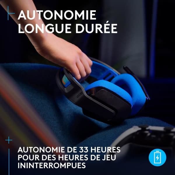Spelheadset - Trådlös - Logitech G - G535 Lightspeed - PS5, PS4, PC, MAC - Svart/Blå