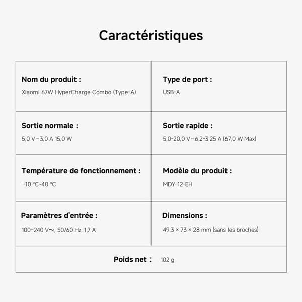 XIAOMI 67w Hypercharge Combo Typ-A - Vit