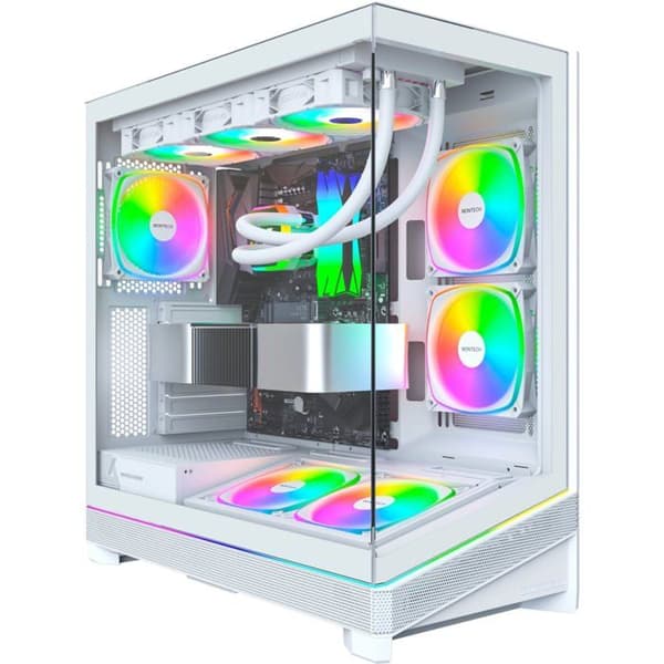 Vit datorkabinett - Montech - Sky 3 - Stål och härdat glas - Format mATX / mini-ITX / ATX