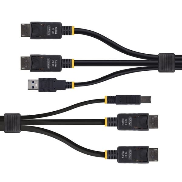 StarTech.com KVM-kabel DisplayPort USB 5Gbps 4K 60Hz 1,8m Svart