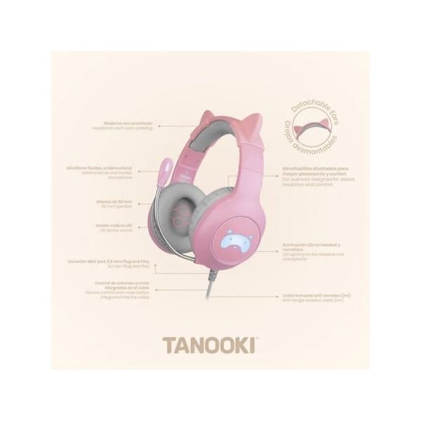 Tanooki Cat Ears Gaming Headset