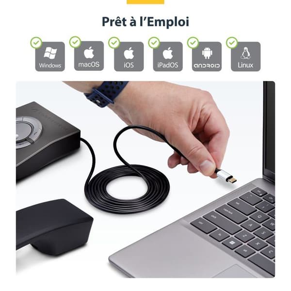 Kabel - anslutning för Startech-enhet - UR9-HEADSET-ADAPTER