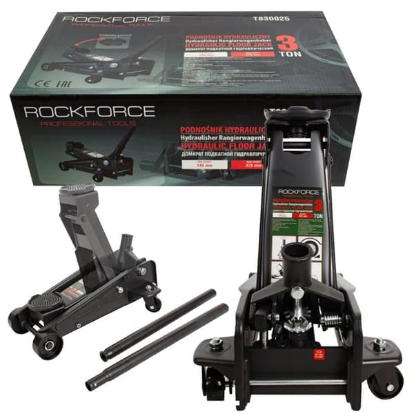 Hydraulisk domkraft 3T med gummipad