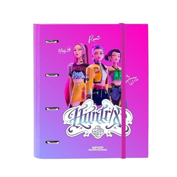 Mapp - SAFTA - Demon Hunters - 4 ringar 35 cm - 100 ark A4 - Rosa
