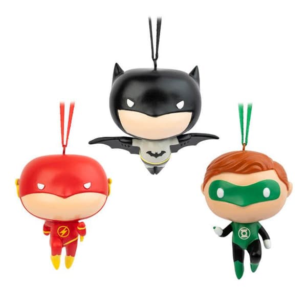 Set med 3 julkulor DC Comics Batman, Flash och Green Lantern