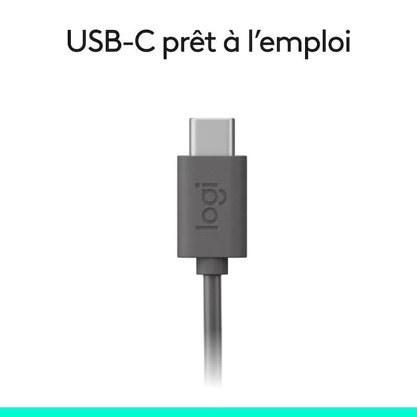 Logitech H390 USB-C trådbundet headset med støjreducerende mikrofon, stereo, til bærbar computer
