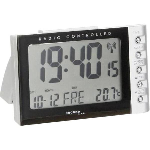 Radiostyrd väckarklocka Techno Line WT 188 silver, svart