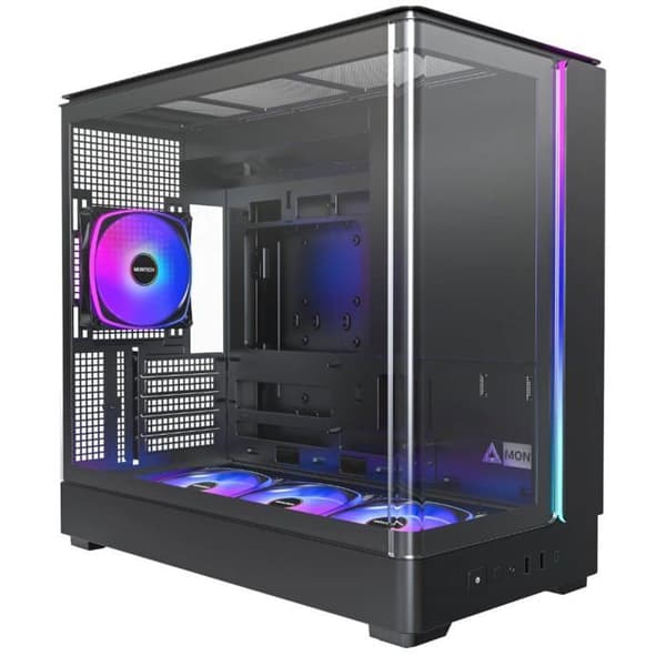 Mellanstor datorlåda svart - Montech - Montech King 15 Pro - mATX / mini-ITX format - Stål, härdat glas