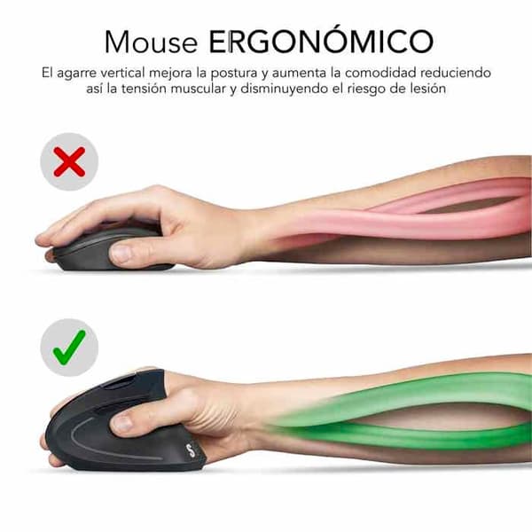Subblim Optisk Ergonomisk Mus SUBMO-EDGVU02 Vit (1 enhet)