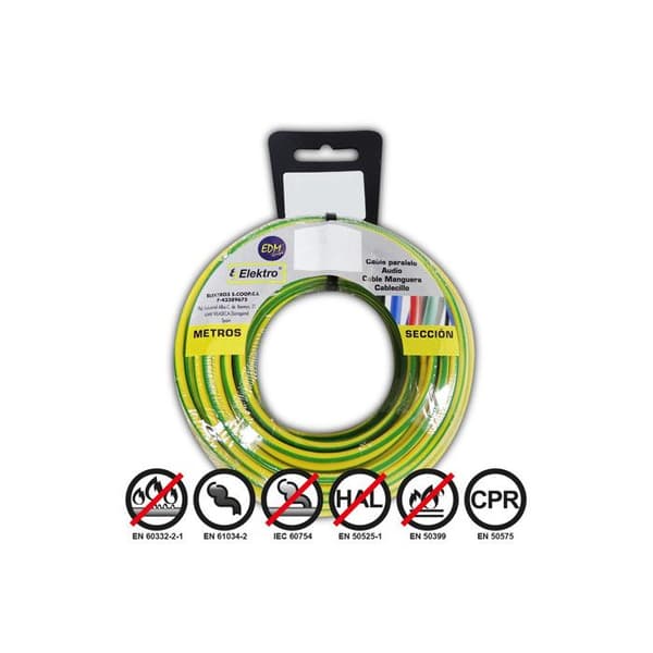 Elastisk elektrisk kabel 1,5mm Tvåfärgad Halogenfri 50m