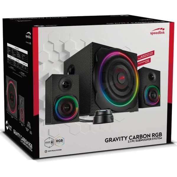 SPEED LINK Högtalare 2.1 Gravity Carbon RGB