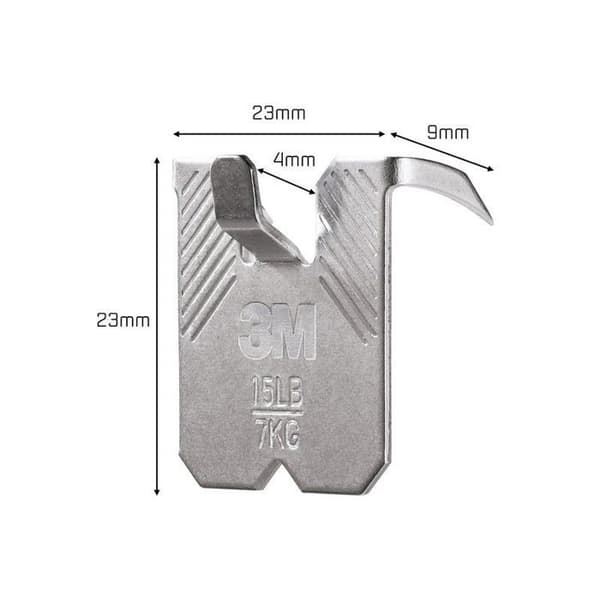 Set med 4 3M spikkrokar L.4 x B.23 mm