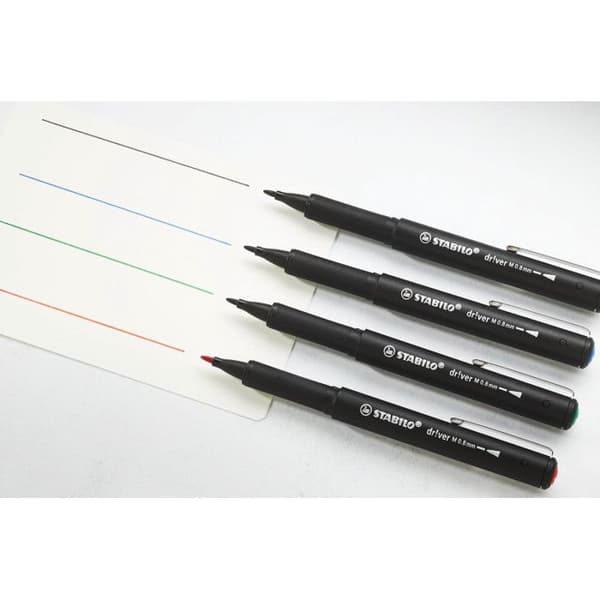 Skrivpennor - STABILO - dr!ver - Medium - 4-pack - Vattenbaserat bläck