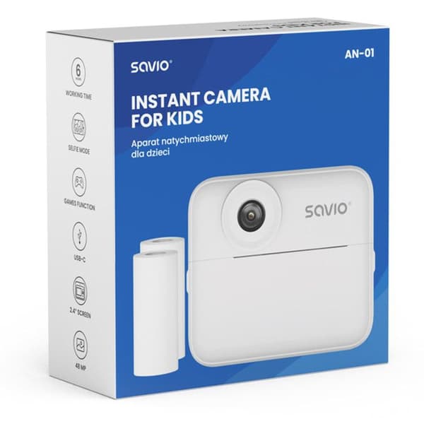 Sofotografisk kamera - SAVIO - SAVAN-01 - 48MP - Skärm 2.4'' - 2 termiska rullar