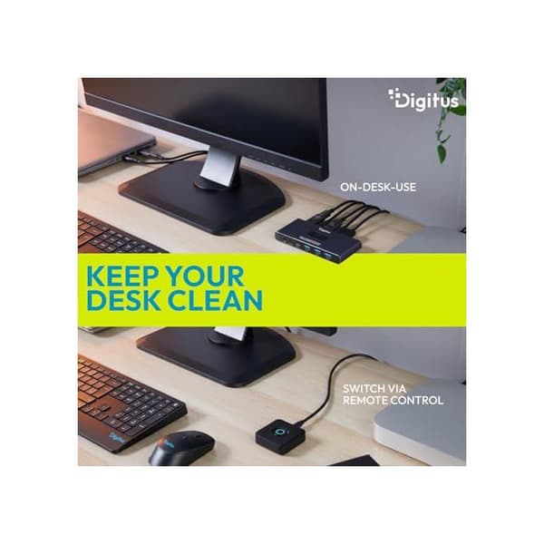 KVM-switch USB-C - 2 PC 1 skärm - 3X USB-A 1x Typ-C