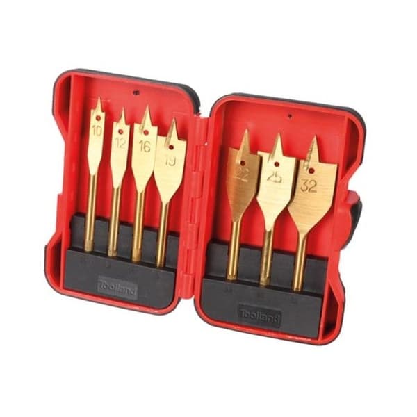 Platt träborrsats - PEREL - 7 st - Titanium