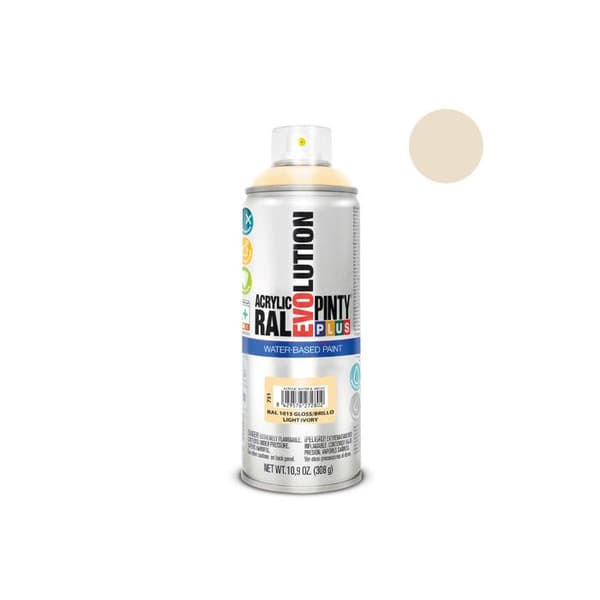 Sprayfärg Pintyplus Evolution Vattenbaserad 520cc Ral 1015 Ljus Ivory