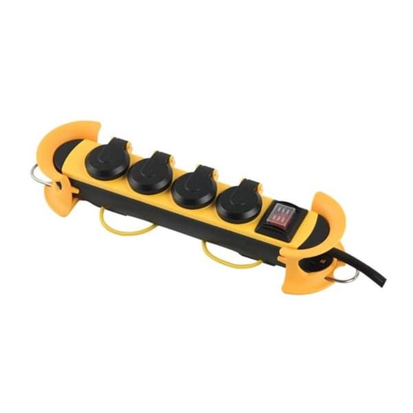 Grenuttag - Perel - 4-vägs - Schuko - 250V - 3500W - Kabelhantering