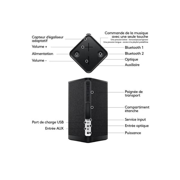 Bärbar högtalare - Ultimate Ears - Hyperboom - Trådlös - Bluetooth - Svart