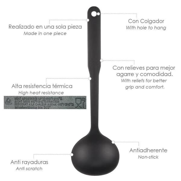 Cucharon - ORYX - Basic - Nylon - 32 x 9.5 cm - Hög termoresistens