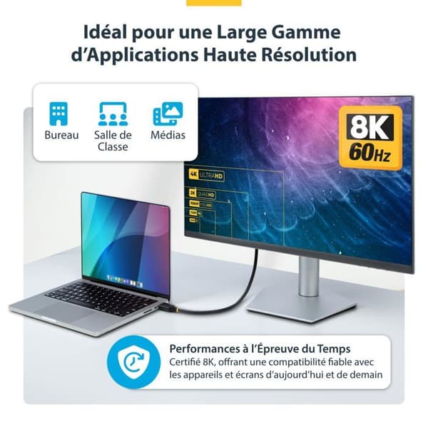 Komponenter - tillbehör Startech - HDMI21-CBL-8K60-50CM